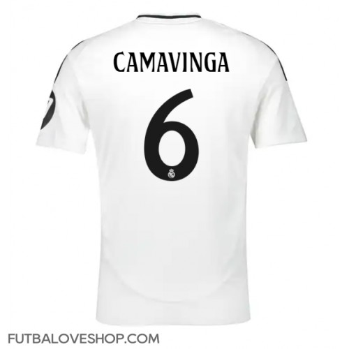 Dres Real Madrid Eduardo Camavinga #6 Domáci 2024-25 Krátky Rukáv